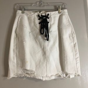 Hayden White Jean Skirt